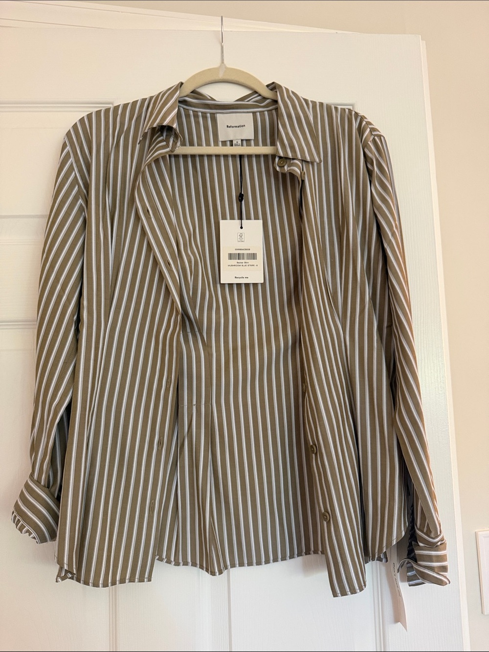 Reformation Becker Shirt Brown - Size 6